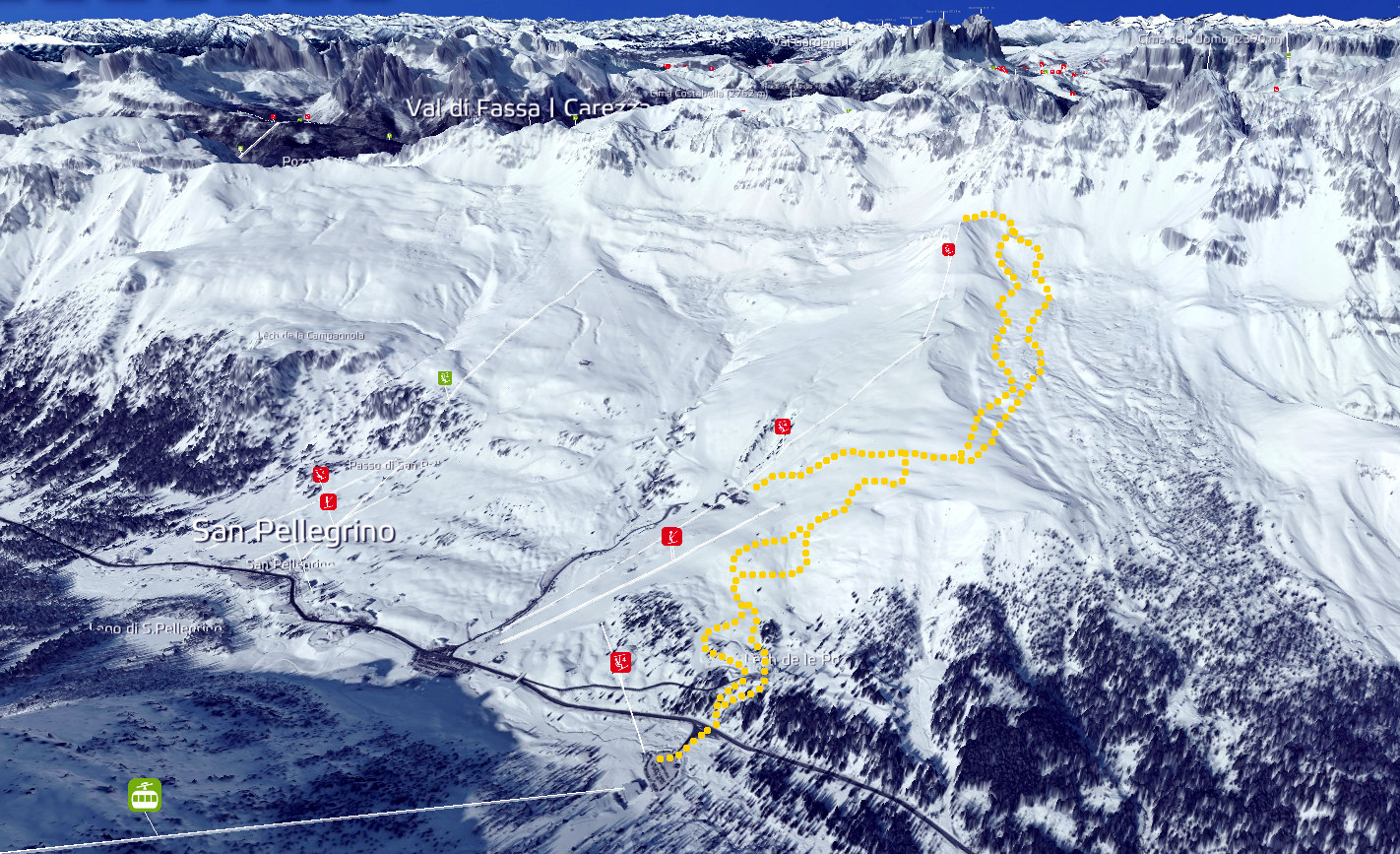 Cartina itinerario Val Tegnousa - Cima Uomo